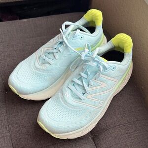 New Balance Women’s Light Blue Running Shoes with Neon Yellow Details